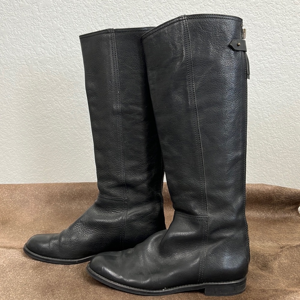 Madewell Sidney Tall Black Leather Women's Riding Boots
